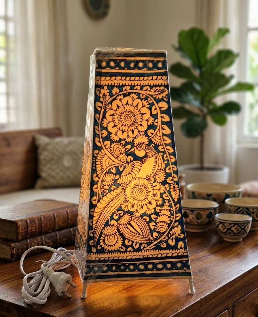 Painted Leather Lamp